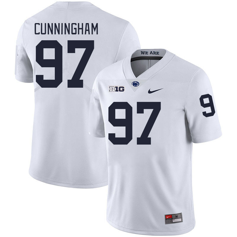 Men #97 T.A. Cunningham Penn State Nittany Lions College Football Jerseys Stitched-White